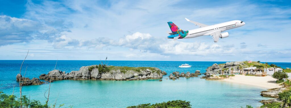 Render de un Airbus A220 con la librea de BermudAir. (Foto: Airbus)